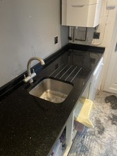 Black Quartz Worktop with Sink