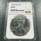 1996 SILVER Eagle, NGC MS69 (89660)