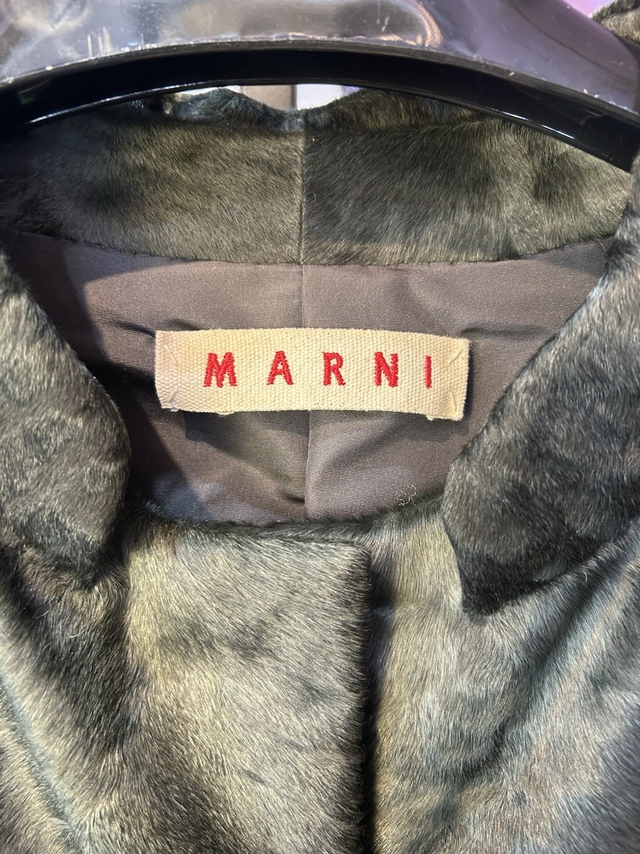 Vintage Marni dark green dyed lamb fur coat | eBay