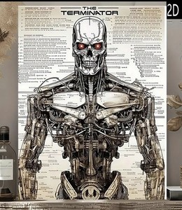 terminator Banner/poster 80x120 Bauplan Explosionszeichnung Exposé Schwarzen0498