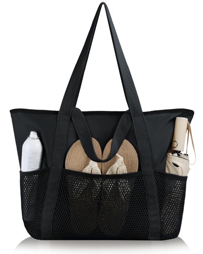 Beach Bag Large Waterproof Tote for Women with Zipper 2 Sizes up to 41L Wet Dry