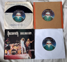 4 NAZARETH UK 7" Singles BROKEN DOWN ANGEL BAD BAD BOY WHITE BICYCLE + Hard Rock