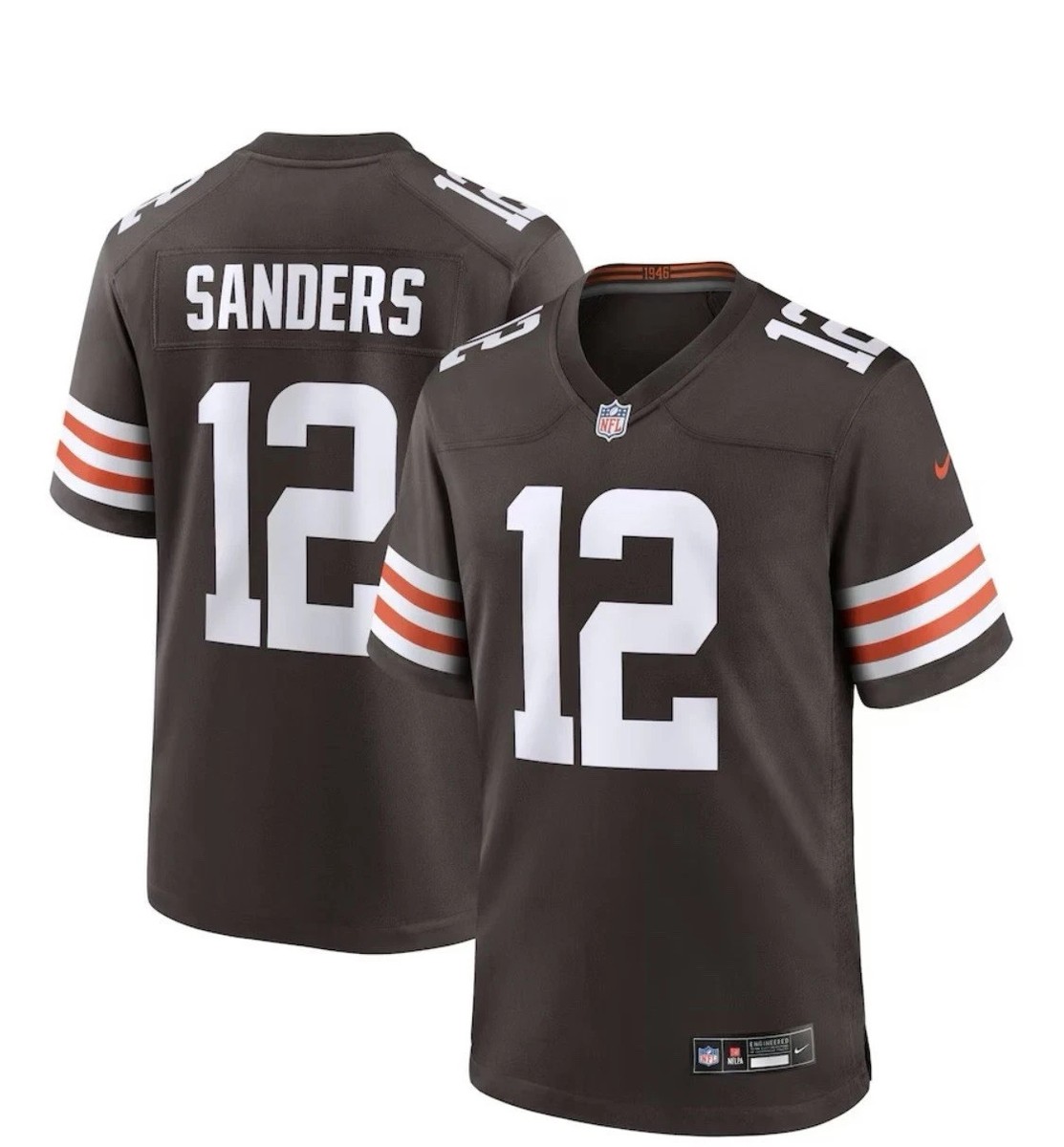 New Nike Shedeur Sanders #12 Cleveland Browns NFL Game Jersey