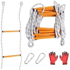Feuerfeste Rettungsleiter 10m Strickleiter Tasche Notfallleiter bis 300kg Sic...