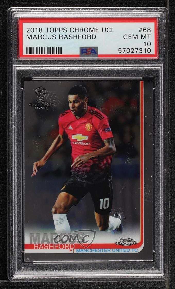 2018-19 Topps Chrome UCL Marcus Rashford #68 PSA 10 GEM MT 0jo3