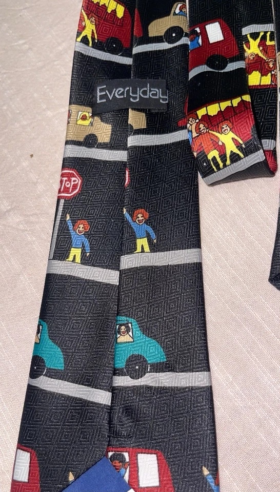 男式新奇校车/学校主题领带品牌日常 — 第 2/3 张图片