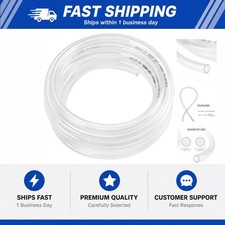 Eastrans 10ft x 1/4" ID Clear Vinyl Tubing, Flexible Hybrid PVC Tubing Hose