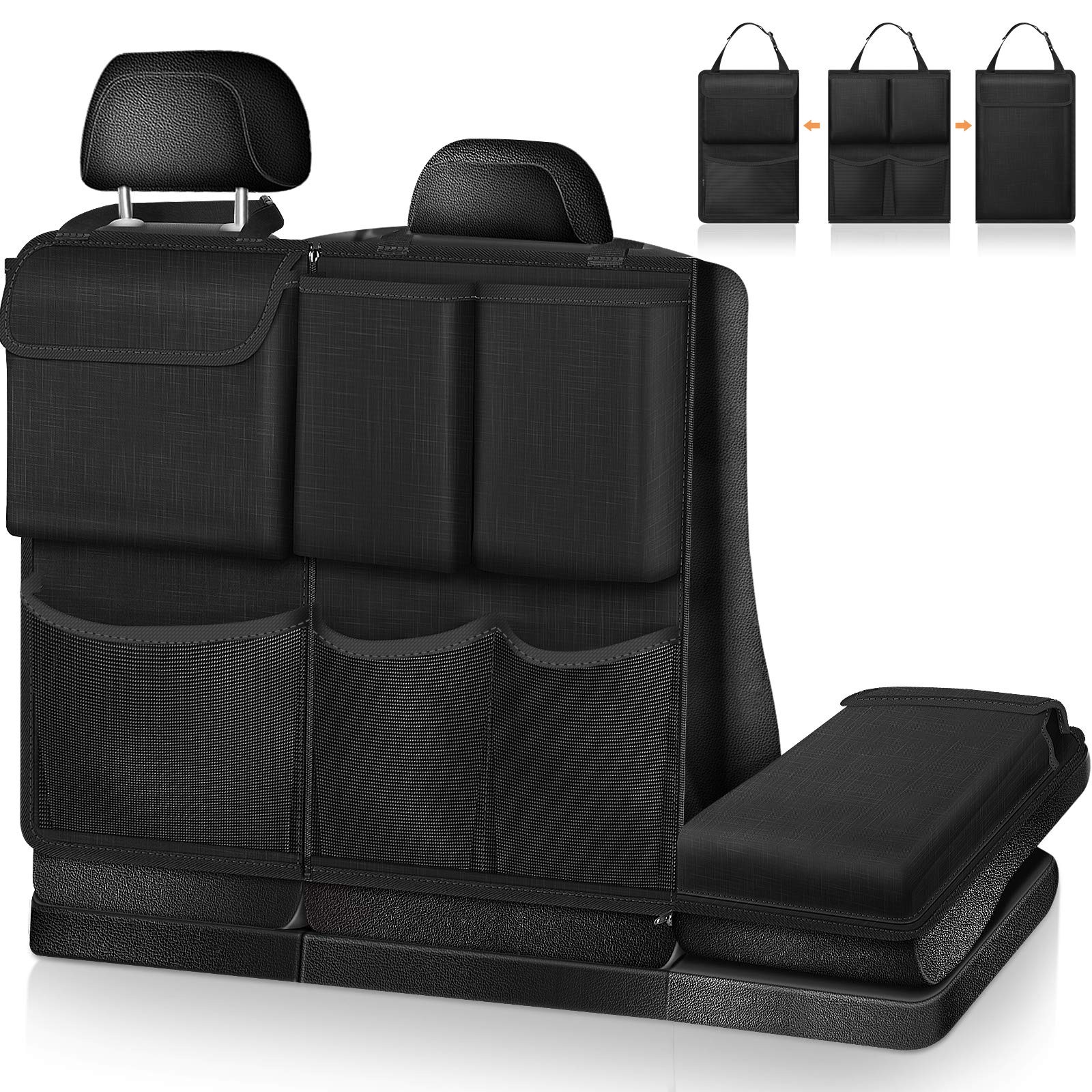 FINPAC Car Boot Organiser Detachable Seat Back Hanging Organisers with Zippers