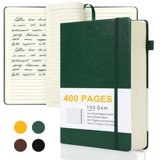 Journals for Writing, A5 Leather Ruled Notebook with 400 Pages, 100 Gms Colle...