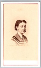 Antique Cdv Circa 1860s Joseph Babb Gorgeous Lady With Braided Hair Boston Ma