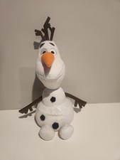 Disney Frozen Olaf Snowman Plush Stuffed Toy 12" Ty White W/Sparkles