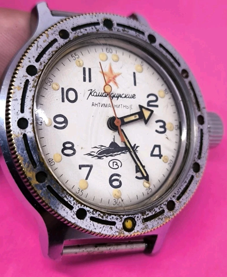 ⭐Reloj soviético vintage Vostok anfibio antimagnético militar 2409.A hecho en URSS Foto 4 de 4