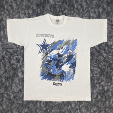Vintage 1996 Dallas Cowboys Castrol TShirt Mens Size XL White Made In USA 90s