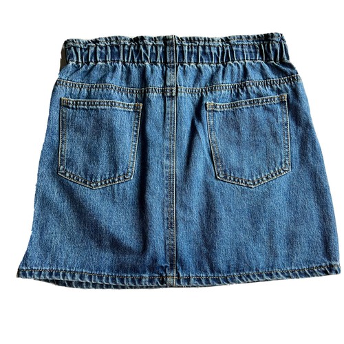 GB Girls Youth Skirt Natural Blue Denim Elastic Waist Zip Button Size XL - Picture 2 of 7