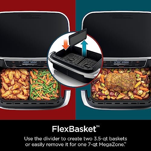 Ninja Foodi 7QT DualZone Air Fryer with FlexBasket and 6 Cooking Functions