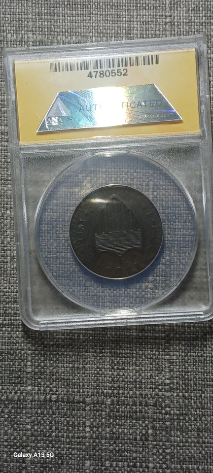 1787 NEW JERSEY RARE STRAIGHT PLOW MARIS 64-1 - Image 2 of 4