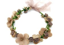 Women Wedding Faux Floral Wreath Hairband Flower Headband Hair Garland Crown 1pc