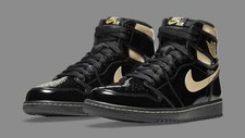 Nike Air Jordan 1 Retro High OG "Metallic Gold" Size 8. 55508-032 Black