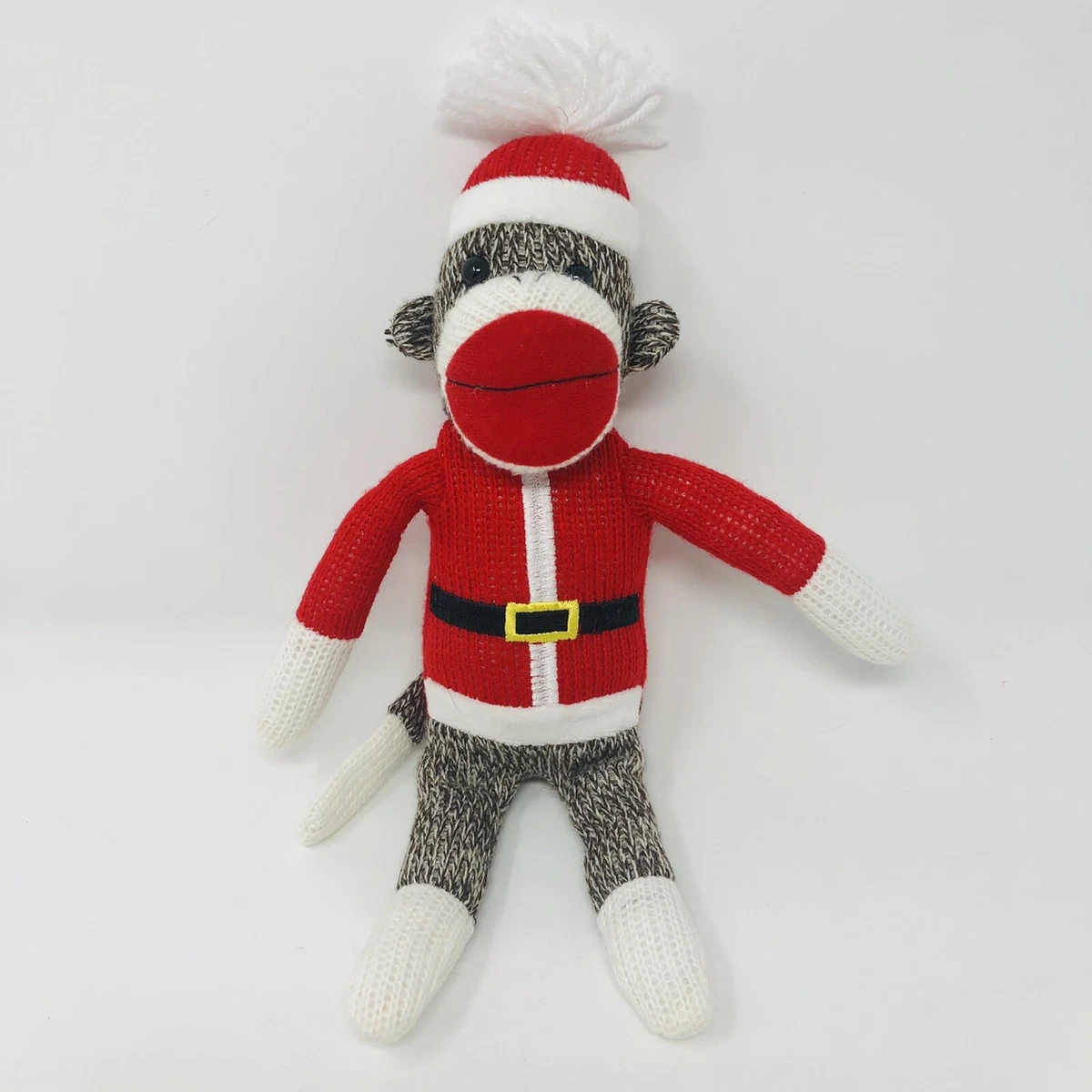 SOCK MONKEY In Santa Suit Christmas Plush Stuffed Animal Soft Toy By  Galerie | eBay