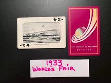 swap playing card  1933 Worlds Fair Chicago Ace of Spades AGRICULTURAL BUILDING