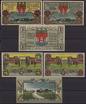 [25431] - 3 x Emergency Money HOYER (today: Hojer), City, 25 Pf - 1 Mark, 10.04.1922,