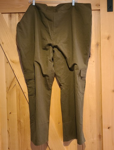 New! Wicked By Women With Control Plus Size 3XW Petite Cropped Cargo Pants Brown - Picture 3 of 13