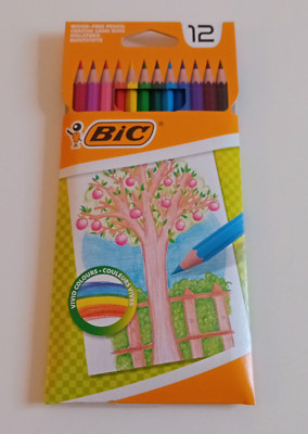 BiC, 12 holzfreie Buntstifte, leuchtende Farben, neu