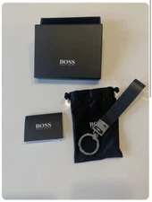 New Authentic Hugo Boss Men Timeless O-ring Leather Keychain Key Chain  $195