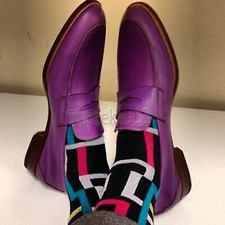 Handmade Men's Leather Dress Custom made Loafers Slip Ons Fashion New Shoes-588