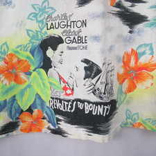 VTG Hawaiian Shirt MUTINY ON THE BOUNTY CLARK GABLE Mens XL Tropical Camp