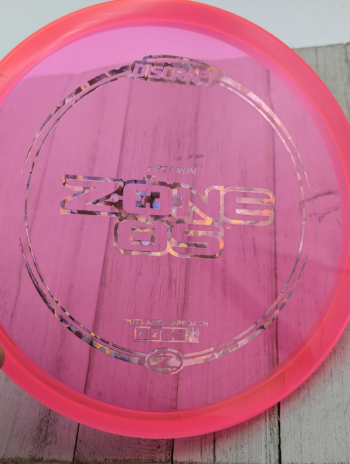 New Discraft First Run Z-Line Zone OS Golf Disc 174 Grams FLOWER Stamp