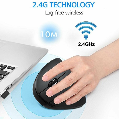 Bezprzewodowa mysz do gier pionowa ergonomiczna optyczna ładowalna оτ D3P7 - Zdjęcie 9 z 14