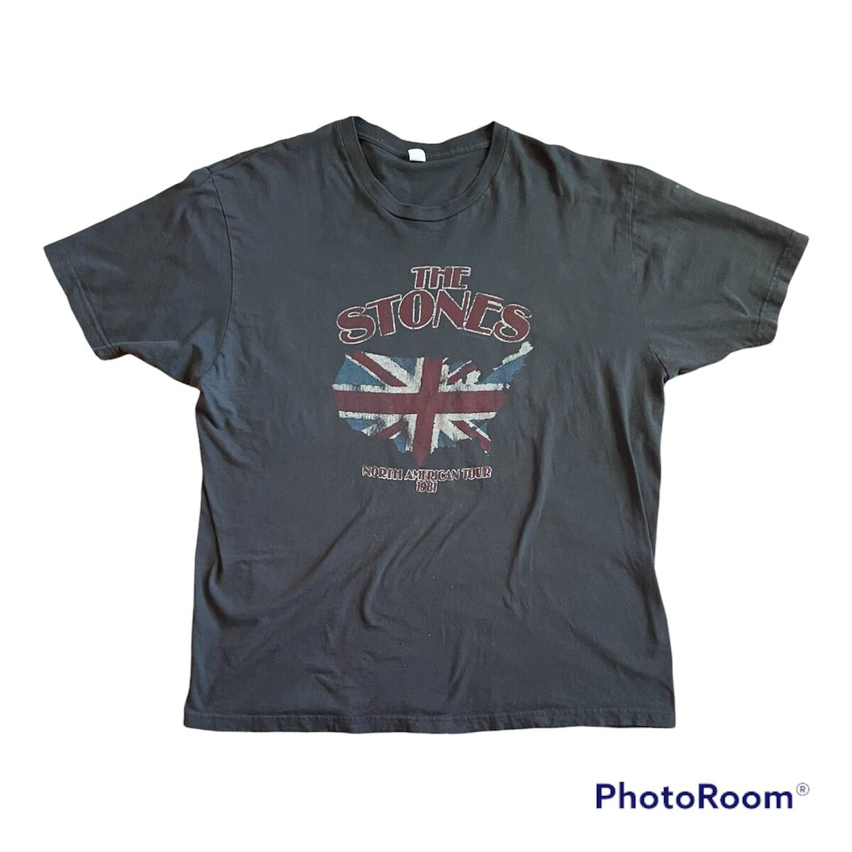 Vtg 80's THE ROLLING STONES Gray T-shirt North American Tour Vtg 80's THE ROLLING STONES Gray T-shirt North American Tour