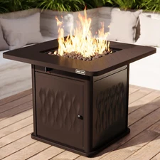 32'' Propane Fire Pit Table, 50,000 BTU Steel Gas Firepit for Outdoor, outside P