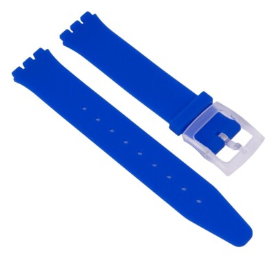 Minott Uhrenarmband Silikon Band Blau passend zu Swatch Uhren Skin