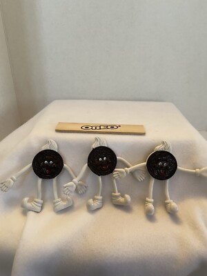 VTG Nabisco Oreo Cookie Bendable Figures Oreo Ruler Lot of 4 Nice Condition