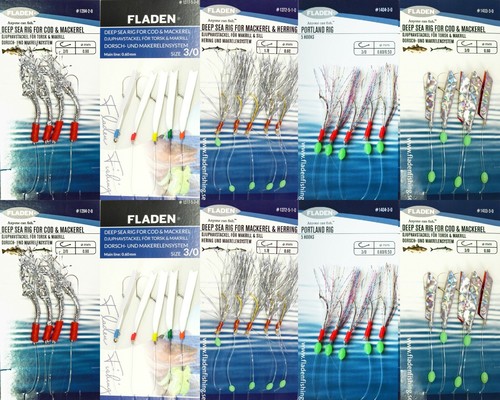 5x Fladen Feather Tube Rigs - Sea Fishing Lures For Mackerel, Cod, Pollack - Boat Wreck Fishing