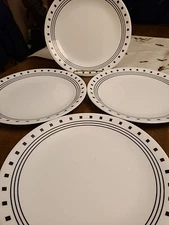 4 Corelle City Block 8 1/2" Luncheon Plates