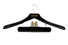 VTG. Hanger Heavy Duty Wood  Brass BLACK Suit Coat  Pants West Germany