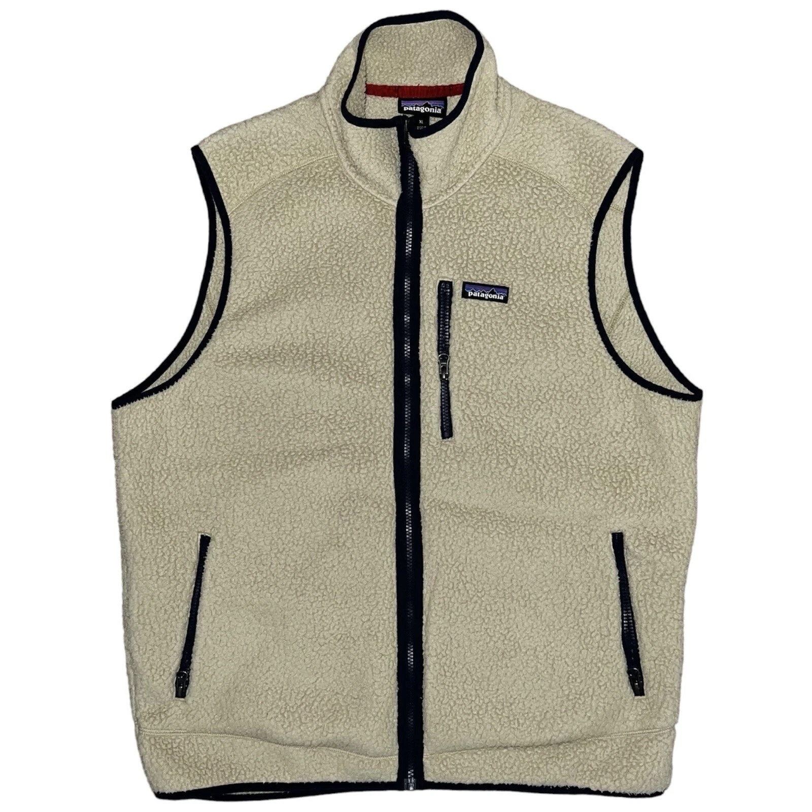 Mens Patagonia Oatmeal Beige Full Zip Outdoors Synchilla Fleece Vest XL