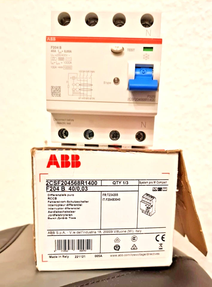 ABB F204B 4p 40A/0,03A  Typ B Allstromsensitiv FI-Schutzschalter Rechnung - Bild 2 von 2