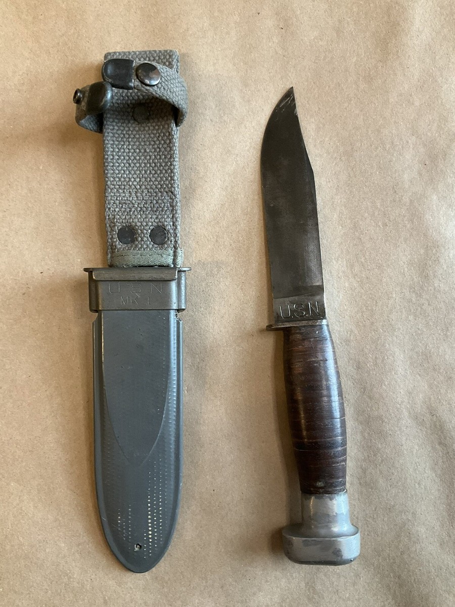 WWII USN Mark 1 Geneva Forge Navy Fighting Knife W/Scabbard | eBay