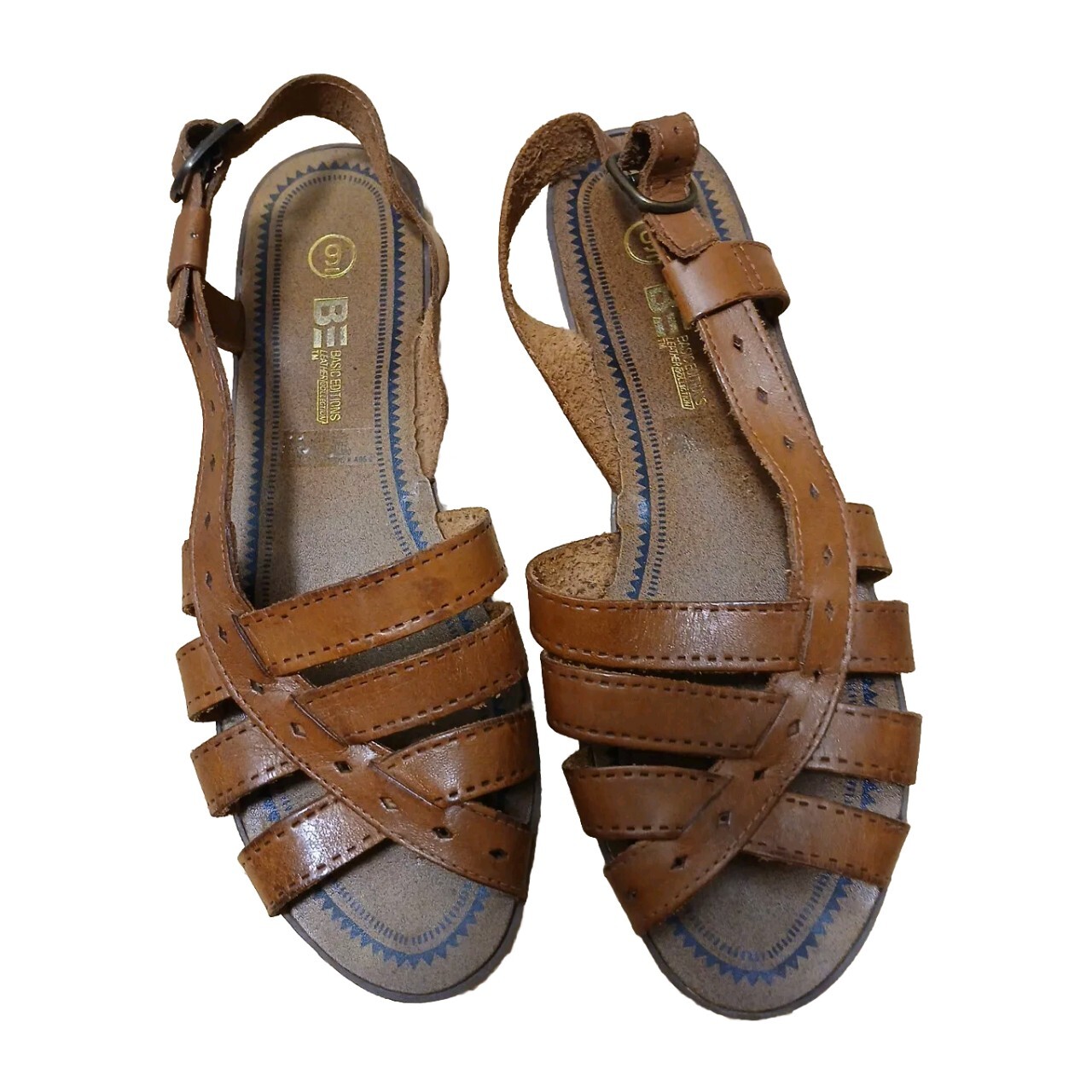 Basic Editions Leather Collection Brown Strappy B… - image 1