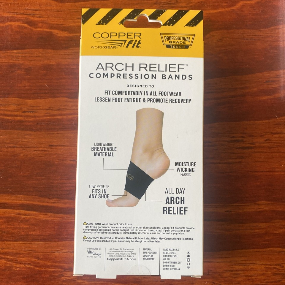 Copper Fit Arch Relief Compression Bands, Professional Grade Plantar