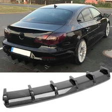 For Volkswagen Passat CC Carbon Fiber Rear Bumper Diffuser Spoiler Splitter Fins