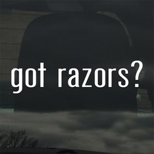 Got Razors? Custom Vinyl Sticker Decal Barber Hair Salon Cut Shave Blade