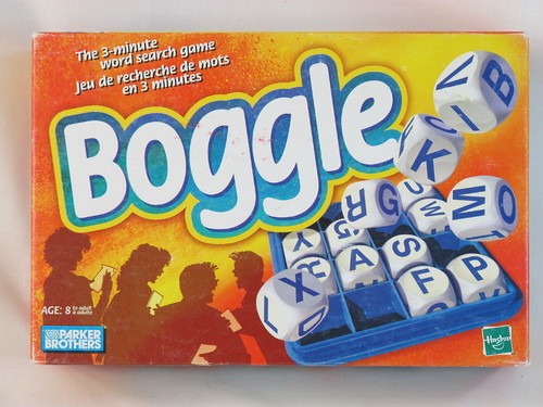 BOGGLE 3 MINUTE Word Game 2005 Hasbro Parker Brothers Complete Bilingual @@@