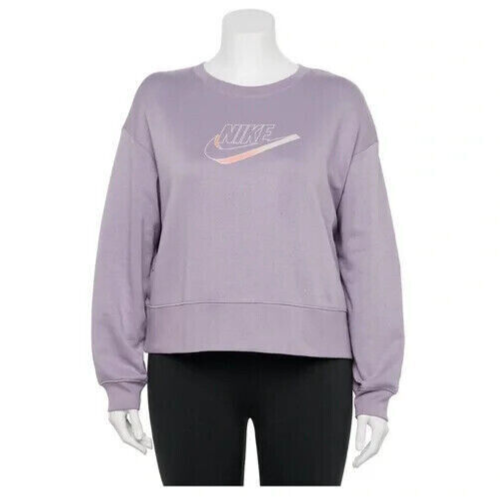 Nike Sportswear Fleece Crop Sweatshirt DM3291-529 PURPLE (Size 3X) NWT MSRP $45 - Picture 1 of 13