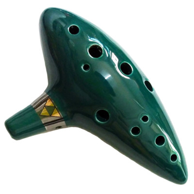  Legend of Zelda Ocarina of Time, 12 Hole Ocarina Alto C w/Song  Book, Display Stand, Protective Bag, Cord, Blue : Musical Instruments