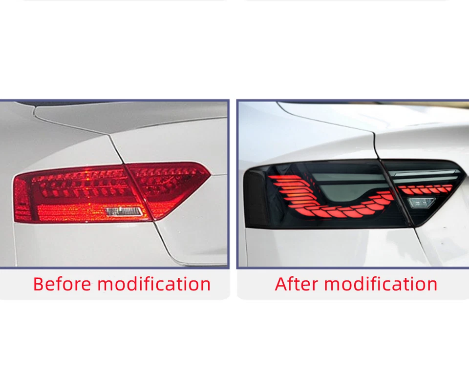 ABS Plastic Exterior Rear LED brake lights and taillights For Audi A5 2008-2016 - Image 3 of 4